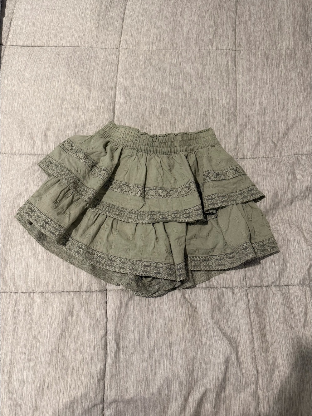 Altard State Sage Green Lace Mini Skirt